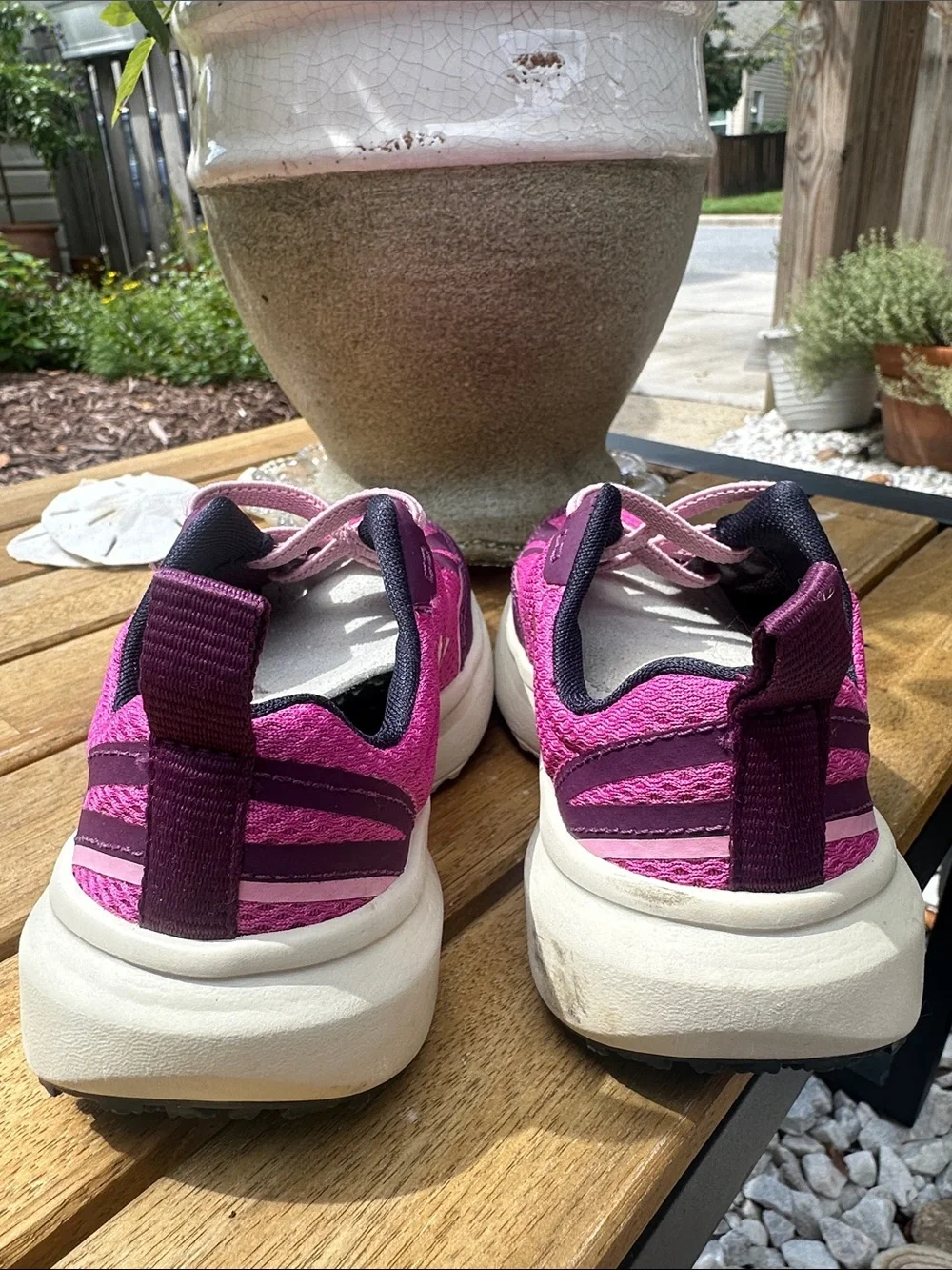 Veja Kids Pink and Purple Sneakers with Cream V Logo Girls 11